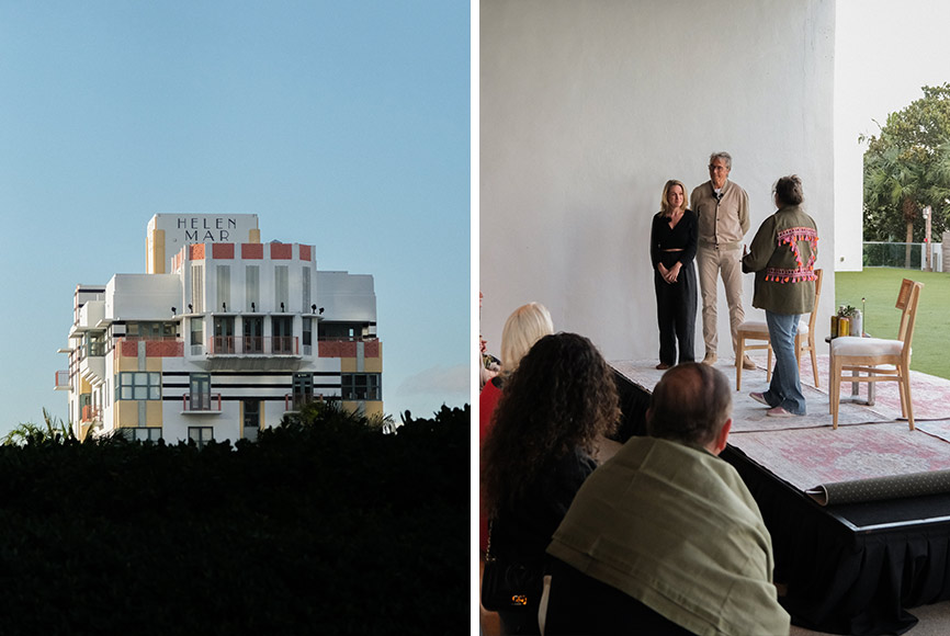 A hotel in Miami set against blue skies