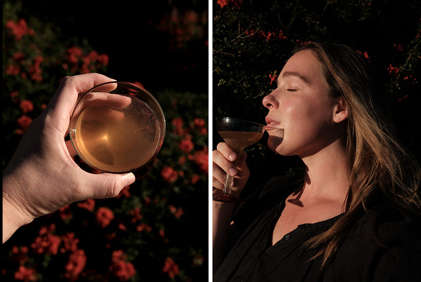 Drinking Yerba mate out of champagne glasses