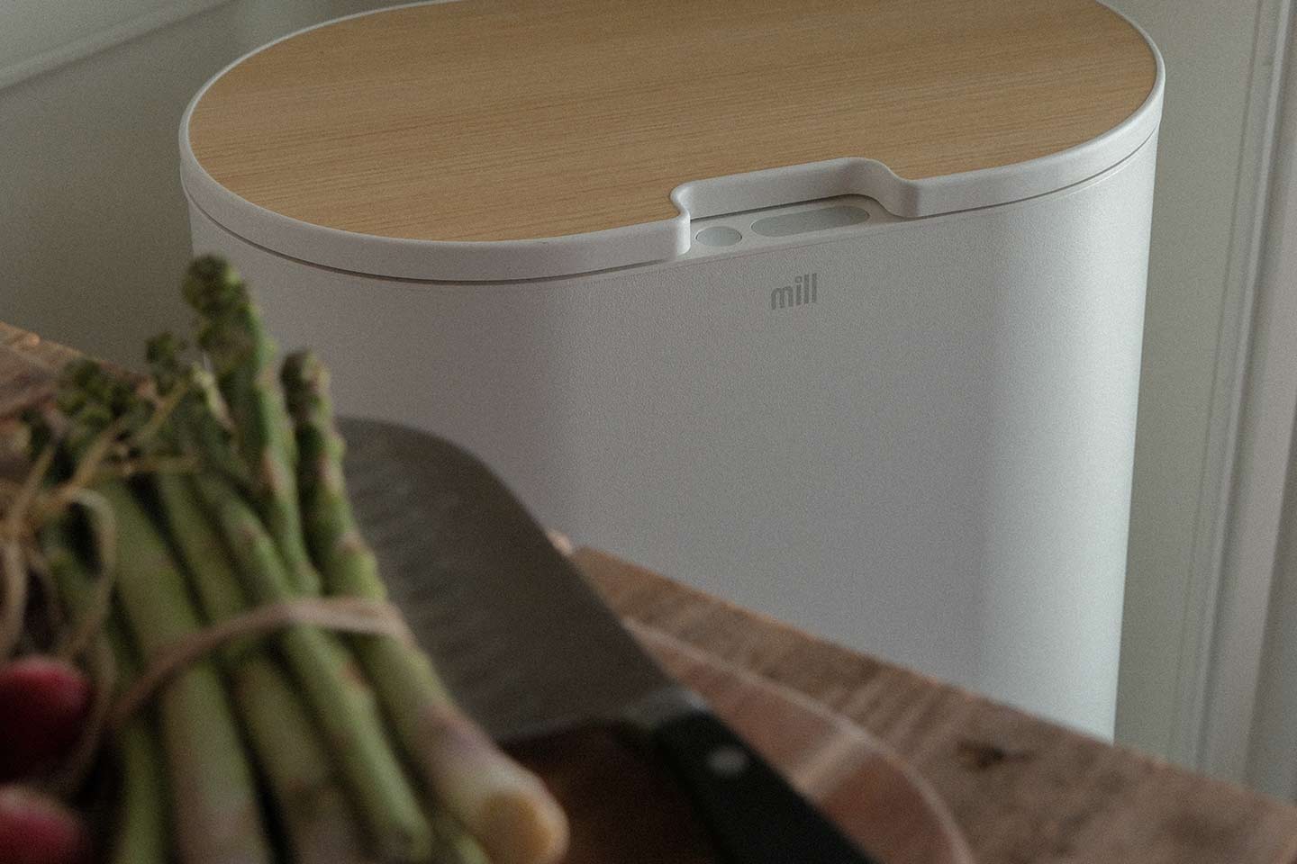 A Mill home compost machine in a Maine farmhouse